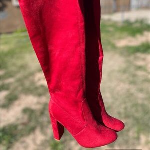 Sexy Red High Boots